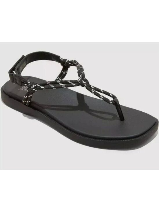 wild fable Shoes - Wild Fable Women's Black Carson Rope Hiker Flat Sandal Shoes Size US 8